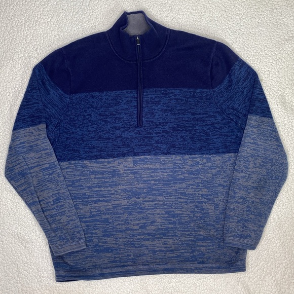 REI Blue 1/4 Zip Pullover Sweater: Size Large - Picture 1 of 11